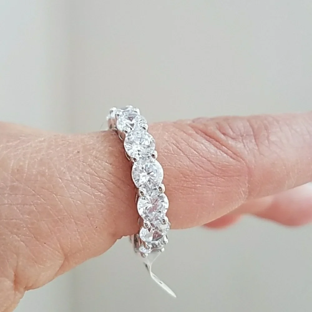 Sterling silver Eternity Wedding Band sz 8 9 10